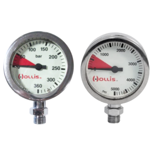 Hollis 2" Brass and Glass Pressure Gauge