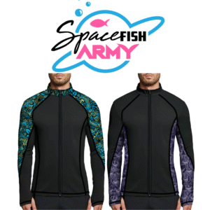 Spacefish Army Mens Eco-friendly Full Zip Up Rashguard
